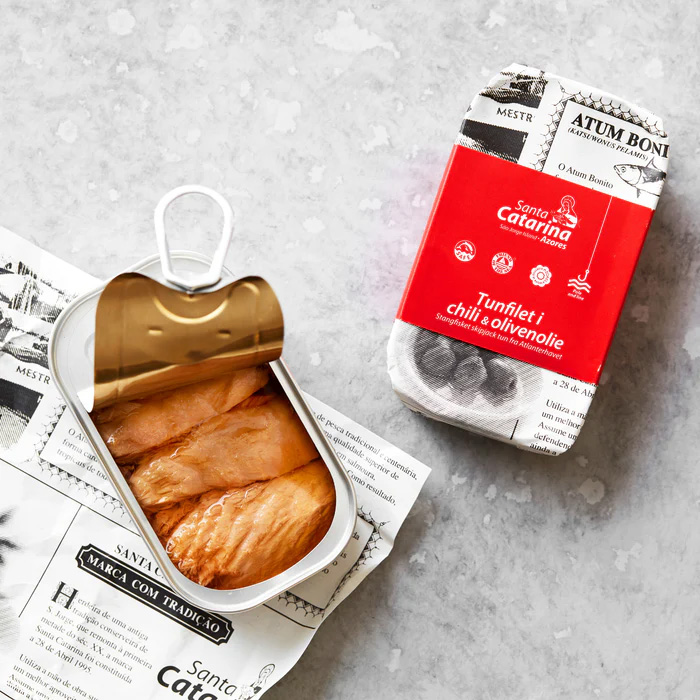 Tunfilet i chili og olivenolie fra Grøndals 5 ds., Tunfilet i chili og olivenolie fra Grøndals 5 ds.